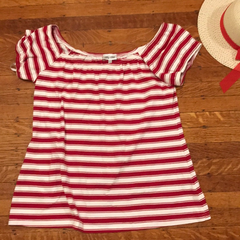 NWT Red and white stripped top